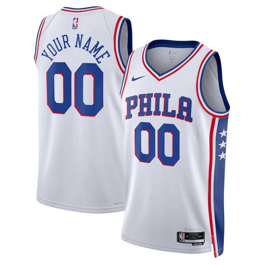 Men Philadelphia 76ers Nike White Association Edition 2022-23 Swingman Custom NBA Jersey